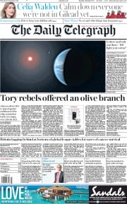 The Daily Telegraph () Newspaper Front Page for 12 September 2019