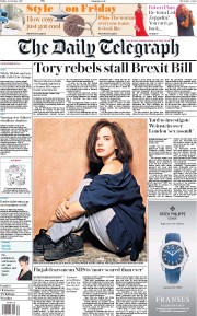 The Daily Telegraph () Newspaper Front Page for 13 October 2017