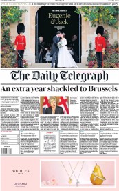 The Daily Telegraph () Newspaper Front Page for 13 October 2018