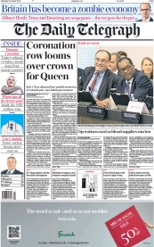 The Daily Telegraph () Newspaper Front Page for 13 October 2022
