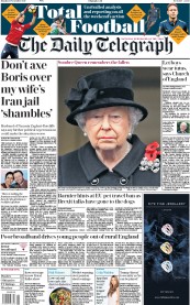 The Daily Telegraph () Newspaper Front Page for 13 November 2017