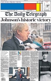 The Daily Telegraph () Newspaper Front Page for 13 December 2019