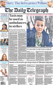 The Daily Telegraph () Newspaper Front Page for 13 December 2022
