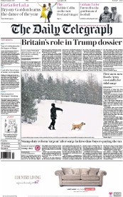 The Daily Telegraph () Newspaper Front Page for 13 January 2017