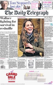 The Daily Telegraph () Newspaper Front Page for 13 February 2020