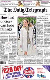 The Daily Telegraph () Newspaper Front Page for 13 June 2013