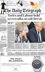 The Daily Telegraph () Newspaper Front Page for 13 June 2017