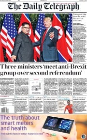 The Daily Telegraph () Newspaper Front Page for 13 June 2018