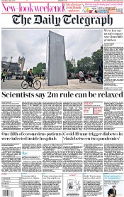 The Daily Telegraph () Newspaper Front Page for 13 June 2020