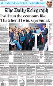 The Daily Telegraph () Newspaper Front Page for 13 July 2022