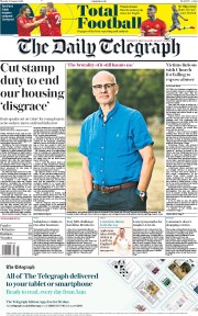 The Daily Telegraph () Newspaper Front Page for 13 August 2018