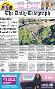 The Daily Telegraph () Newspaper Front Page for 13 August 2020