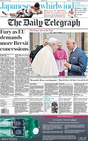 The Daily Telegraph () Newspaper Front Page for 14 October 2019