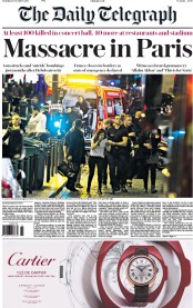 The Daily Telegraph () Newspaper Front Page for 14 November 2015