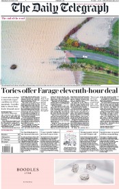 The Daily Telegraph () Newspaper Front Page for 14 November 2019