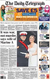 The Daily Telegraph () Newspaper Front Page for 14 December 2013