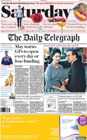 The Daily Telegraph () Newspaper Front Page for 14 January 2017