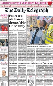 The Daily Telegraph () Newspaper Front Page for 14 February 2023