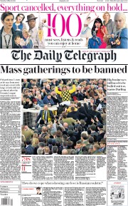 The Daily Telegraph () Newspaper Front Page for 14 March 2020