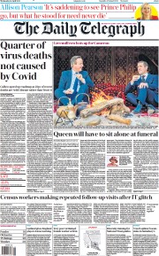 The Daily Telegraph () Newspaper Front Page for 14 April 2021