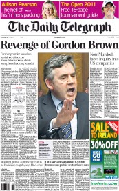 The Daily Telegraph () Newspaper Front Page for 14 July 2011