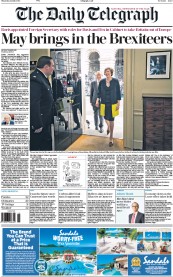 The Daily Telegraph () Newspaper Front Page for 14 July 2016