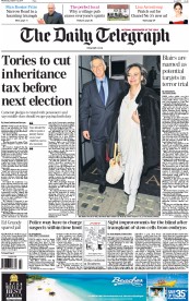 The Daily Telegraph () Newspaper Front Page for 15 October 2014