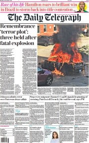 The Daily Telegraph () Newspaper Front Page for 15 November 2021