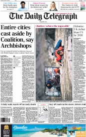 The Daily Telegraph () Newspaper Front Page for 15 January 2015