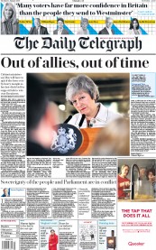 The Daily Telegraph () Newspaper Front Page for 15 January 2019