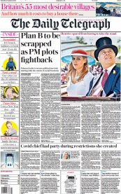 The Daily Telegraph () Newspaper Front Page for 15 January 2022