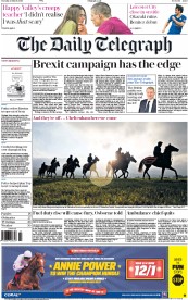 The Daily Telegraph () Newspaper Front Page for 15 March 2016
