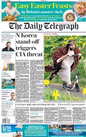 The Daily Telegraph () Newspaper Front Page for 15 April 2017