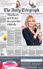The Daily Telegraph () Newspaper Front Page for 15 May 2017