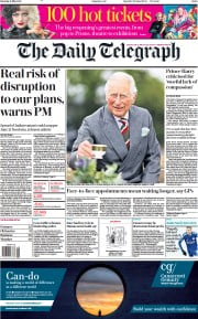 The Daily Telegraph () Newspaper Front Page for 15 May 2021