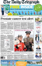 The Daily Telegraph () Newspaper Front Page for 15 June 2013