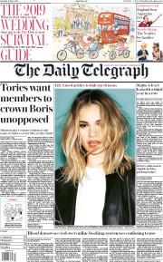 The Daily Telegraph () Newspaper Front Page for 15 June 2019