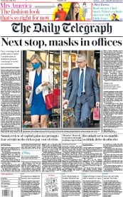 The Daily Telegraph () Newspaper Front Page for 15 July 2020