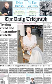 The Daily Telegraph () Newspaper Front Page for 15 August 2020