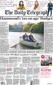 The Daily Telegraph () Newspaper Front Page for 16 October 2017