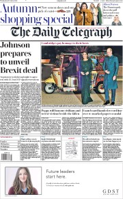 The Daily Telegraph () Newspaper Front Page for 16 October 2019