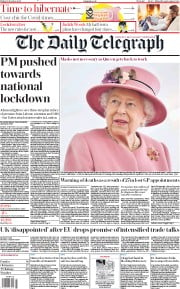 The Daily Telegraph () Newspaper Front Page for 16 October 2020