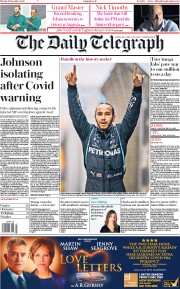 The Daily Telegraph () Newspaper Front Page for 16 November 2020