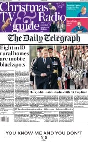 The Daily Telegraph () Newspaper Front Page for 16 December 2017