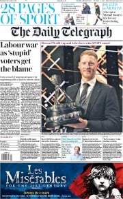 The Daily Telegraph () Newspaper Front Page for 16 December 2019