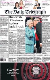 The Daily Telegraph () Newspaper Front Page for 16 May 2016