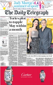 The Daily Telegraph () Newspaper Front Page for 16 May 2019