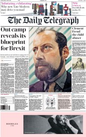 The Daily Telegraph () Newspaper Front Page for 16 June 2016