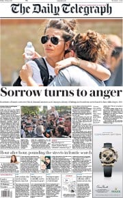 The Daily Telegraph () Newspaper Front Page for 16 June 2017