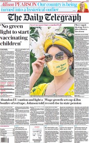 The Daily Telegraph () Newspaper Front Page for 16 June 2021